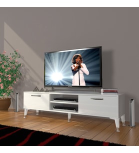 Decoraktiv Eko 140 Slm Dvd Silver Tv Ünitesi Tv Sehpası (Beyaz)