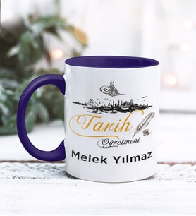 Tarih Öğretmeni Tasarımlı Kişiye Özel Kupa Bardak (Lacivert)