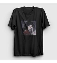 Presmono Unisex Beyaz Winter Giyu Tomioka Anime Demon Slayer Kimetsu No Yaiba T-Shirt 298830tt (Siyah)