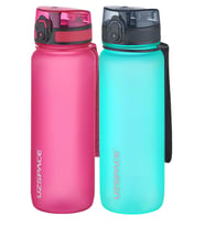 Uzspace 2'li Tritan Matara Seti 800 ml 14 Farklı Renk Seçeneği FiftyFifty (Siyah - Somon Pembe - İndigo Mavi)
