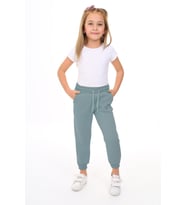 Toontoy Kız Çocuk Nakışlı Eşofman Alt (Açık Mavi)