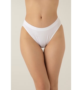 Gigotto Dikişsiz Normal Bel Nefes Alan Terletmeyen Kadın Slip Külot (Beyaz)