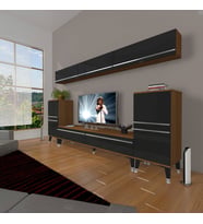 Decoraktiv Eko 9 Mdf Std Silver Tv Ünitesi Tv Sehpası (Siyah - Ceviz)