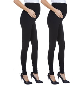 LuvmaBelly MYRA8001-8002-8009 Beli Ayarlanabilir Hamile Tayt Setli (Siyah-Siyah)