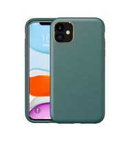 Uyumlu Model Apple iPhone 11 Kılıf Deri Natura Kapak (Yeşil)