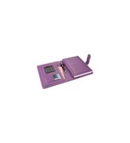 Organizer Ajanda Kılıflı Tarihli Çizgili 168 Yaprak 17x24 Defterli Dilli Mıknatıslı Rainbow Vegan 20x26 cm (Lila)