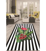 Dijital Kaymaz Taban Yıkanabilir Modern Renkli Salon Halısı Mutfak Halısı Yolluk ND-HT-863 (Siyah)