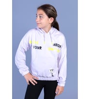 Toontoy Kız Çocuk Kapüşolu Kanguru Cepli Baskılı Sweatshirt (Pembe)