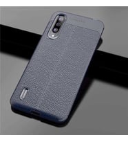 Xiaomi Mi 9 Lite Kılıf Zore Niss Deri Desenli Silikon Kılıf (Lacivert)