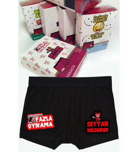 Fazla Oynama Şeytan Doldurur Boxer (Siyah)