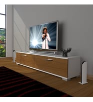 Decoraktiv Eko 140 Slm Std Tv Ünitesi Tv Sehpası (Beyaz - Ceviz)