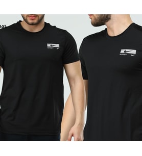 Nike EF-4226 Erkek Polyester Mesh Battal Beden T-Shirt (Siyah)