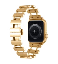 Watch Ultra 49mm Uyumlu KRD-96 Tasarım Metal Kordon (Gold)