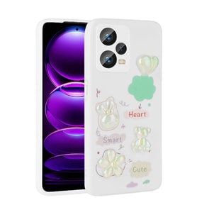 Xiaomi Redmi Note 12 Pro Plus 5G Kılıf Kabartma Figürlü Parlak Toys Silikon Kılıf (Beyaz)