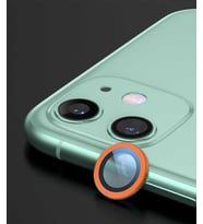 Uyumlu Model Apple iPhone 12 Mini Kamera Lens Koruyucu Çerçeveli Koruyucu CL-02 (Turuncu)