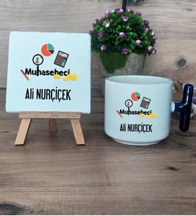 Muhasebeci Hediye Seti Kupa Bardak T Kulplu ve Dekoratif Taş Muhasebeciye Hediye (Model 2)