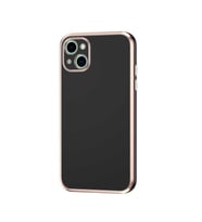 Apple iPhone 13 Kılıf Zore Bark Kenarları Altın Renk Kılıf (Siyah)