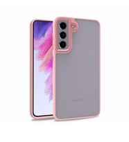 Samsung Galaxy S21 FE Kılıf Case, Kamera Lens Korumalı Elektroplatin Kaplama Sert PC Koruyucu Colourful Platinum Serisi (Rose)