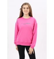 Toontoy Kız Çocuk Nakışlı Sweatshirt (Fuşya)