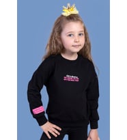 Toontoy Kız Çocuk Baskılı Sweatshirt (Siyah)