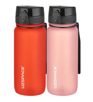 Uzspace 2'li Tritan Matara Seti 650 ml 14 Farklı Renk Seçeneği FiftyFifty (Pembe-Mınt)