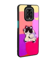 Xiaomi Redmi Note 9 Pro Kılıf Parlayan Kabartmalı İkonik Figürlü Amas Silikon Kılıf (Mor)