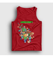 Presmono Unisex Beyaz All Minecraft Atlet 28807tt (Kırmızı)