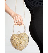 KALPLİ ABIYE CANTA (Gold)