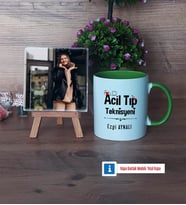 Acil Tıp Teknisyeni Fotoğraflı Dekoratif Taş, Kupa Bardak Beyaz Hediye (Model 14)