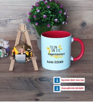 En İyi Fizyoterapist Kupa Bardak Beyaz ve Fotoğraflı Ahşap Anahtarlık Hediye (Model 2)