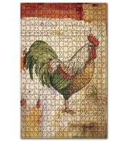 Cakapuzzle Kart Postalda Yeşil Horoz Görseli Puzzle Yapboz MDF (Ahşap) (255 Parça)