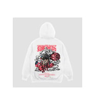 Unisex Gri Snakeman Baskılı Hoodie Oversize Kapşonlu Sweatshirt (Beyaz)