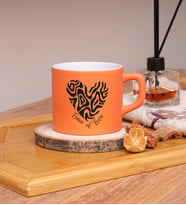 Trace Of Love  Tasarımlı Renkli Nescafe Fincanları 220 ML (Turuncu)