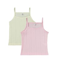 Civil Girls Kız Çocuk 2'li Atlet 2-10 Yaş Ekru-Pembe (Ekru-Pembe)