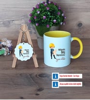 Mühendisler Günü Hediyesi Kupa Bardak Kırmızı ve Ahşap Anahtarlık Hediye (Model 6)