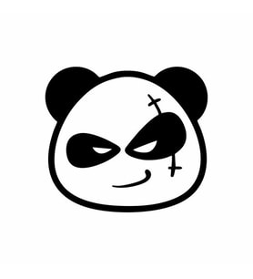 Serseri Panda Araba Sticker siyah 15x15 CM (Siyah)
