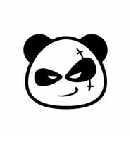 Serseri Panda Araba Sticker siyah 15x15 CM (Siyah)