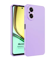 Microsonic Realme 12 Lite Kılıf Groovy Soft Siyah (Lila)