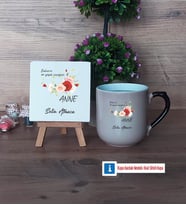 Anneye Hediye Dekoratif Taş, Kupa Bardak Kırmızı Hediye (Model 9)