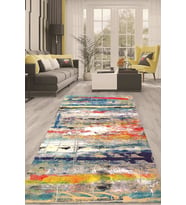 Dijital Kaymaz Taban Yıkanabilir Modern Renkli Salon Halısı Mutfak Halısı Yolluk ND-HT-1069 (Çok Renkli)