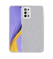 Samsung Galaxy A03S Kılıf Simli Parlak Shining Kapak (Gümüş)