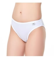 12 Adet Tutku Bayan Elastan Düz Bikini Külot (Beyaz)