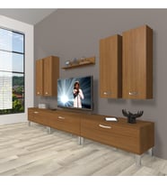 Decoraktiv Eko 8d Slm Krom Ayaklı Tv Ünitesi Tv Sehpası (Ceviz)