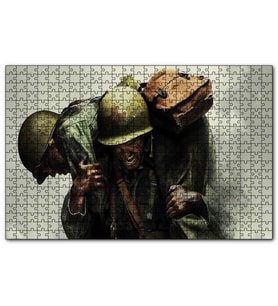 Cakapuzzle Yaralı Arkadaşını Taşıyan Asker  Puzzle Yapboz MDF (Ahşap) (1000 Parça)