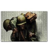 Cakapuzzle Yaralı Arkadaşını Taşıyan Asker  Puzzle Yapboz MDF (Ahşap) (1000 Parça)