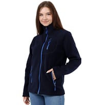 Store Kadın Polar Tam Fermuarlı Outdoor 3 Cepli Spor Polar Ceket (Lacivert)