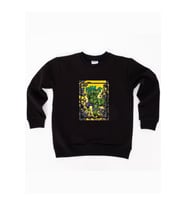 Hulk baskılı pamuklu kumaş çocuk sweatshirt (Siyah)