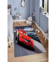 Dijital Baskılı Kaymaz Taban Yıkanabilir Kolay Temizlenir Modern Çocuk Odası Halısı NDÇ-HP-779 (Kırmızı)