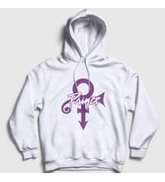 Presmono Unisex Gri Logo Prince Kapüşonlu Sweatshirt 406469tt (Beyaz)