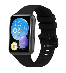 Huawei Watch Fit 2 Uyumlu PureLux Tam Uyumlu Silikon Kordon (Siyah)